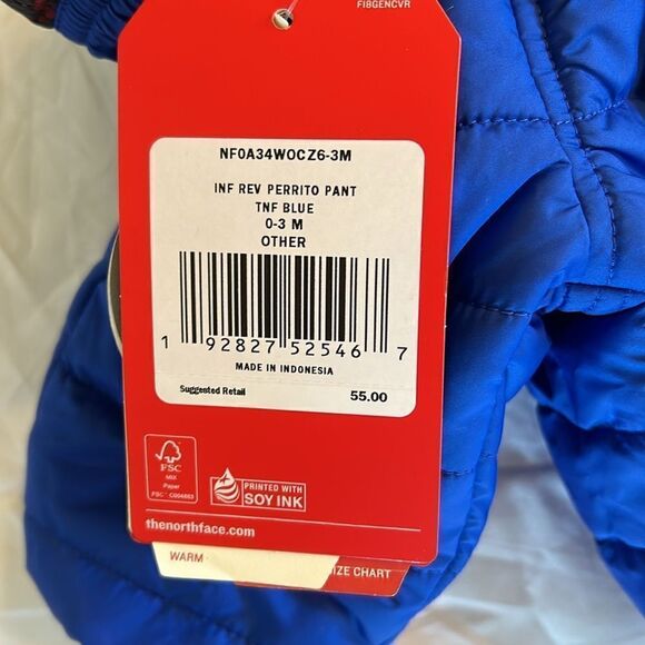 The North Face Perrito Reversible Pants Infant TNF Blue, Size 0-3Month, NWT - Picture 8 of 9